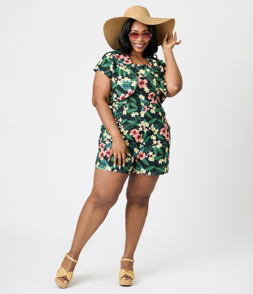 Royal Monk Plus Size Tropical Print Phoebe Bolero - Unique Vintage - Womens, TOPS, SHIRTS