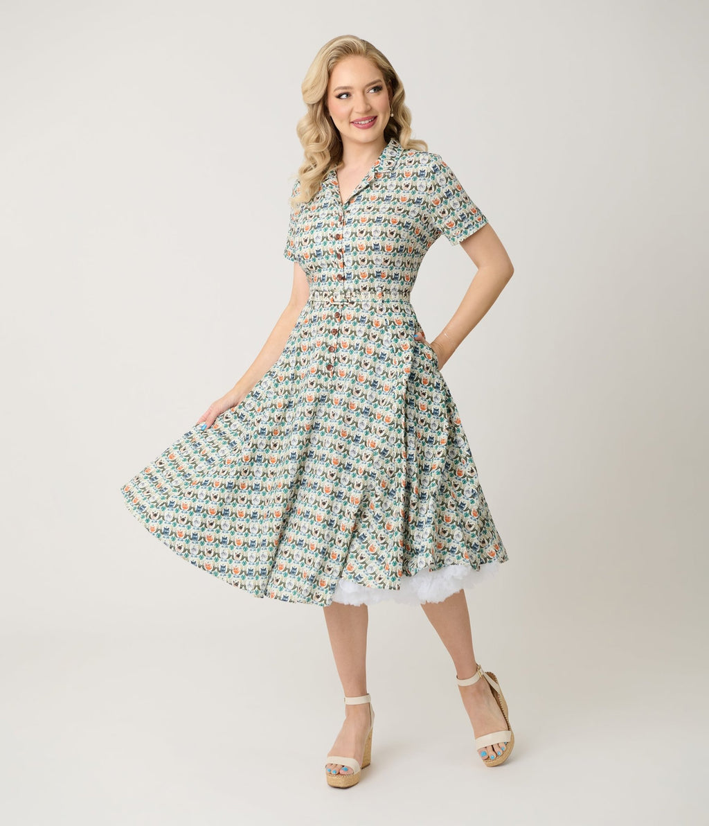 Royal Monk Purrrfect Bella Swing Dress - Unique Vintage - Womens, DRESSES, SWING
