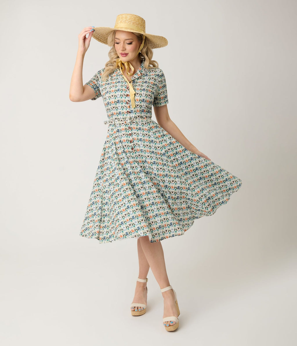 Royal Monk Purrrfect Bella Swing Dress - Unique Vintage - Womens, DRESSES, SWING