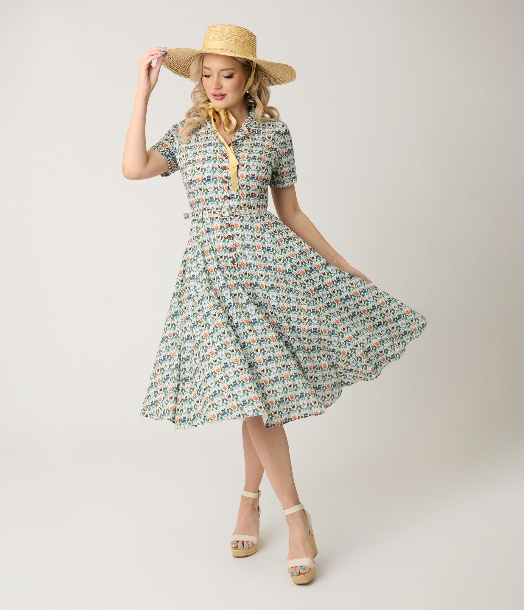 Royal Monk Purrrfect Bella Swing Dress - Unique Vintage - Womens, DRESSES, SWING