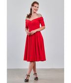 Royal Monk Red Amalia Swing Dress - Unique Vintage - Womens, DRESSES, SWING
