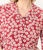 Royal Monk Red Blossom Elodie Midi Dress - Unique Vintage - Womens, DRESSES, MIDI
