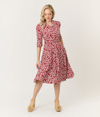 Royal Monk Red Blossom Elodie Midi Dress - Unique Vintage - Womens, DRESSES, MIDI