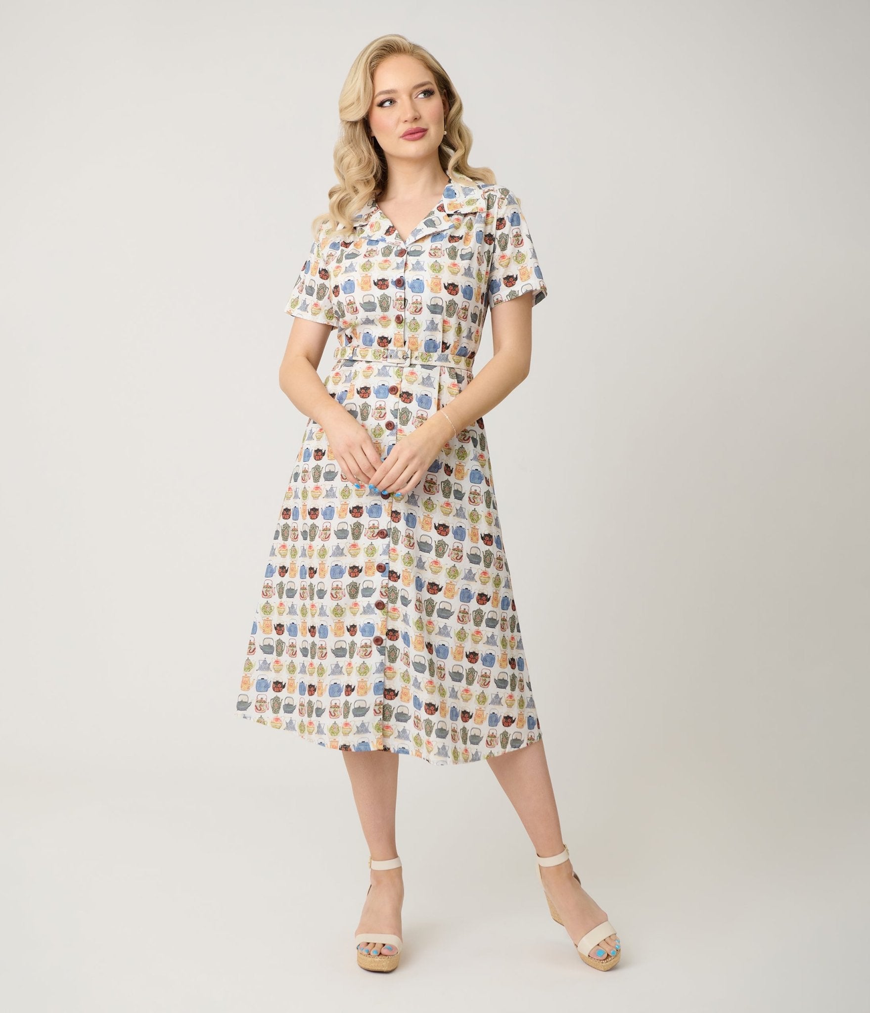 Royal Monk Tea Time Kate Swing Dress - Unique Vintage - Womens, DRESSES, SWING