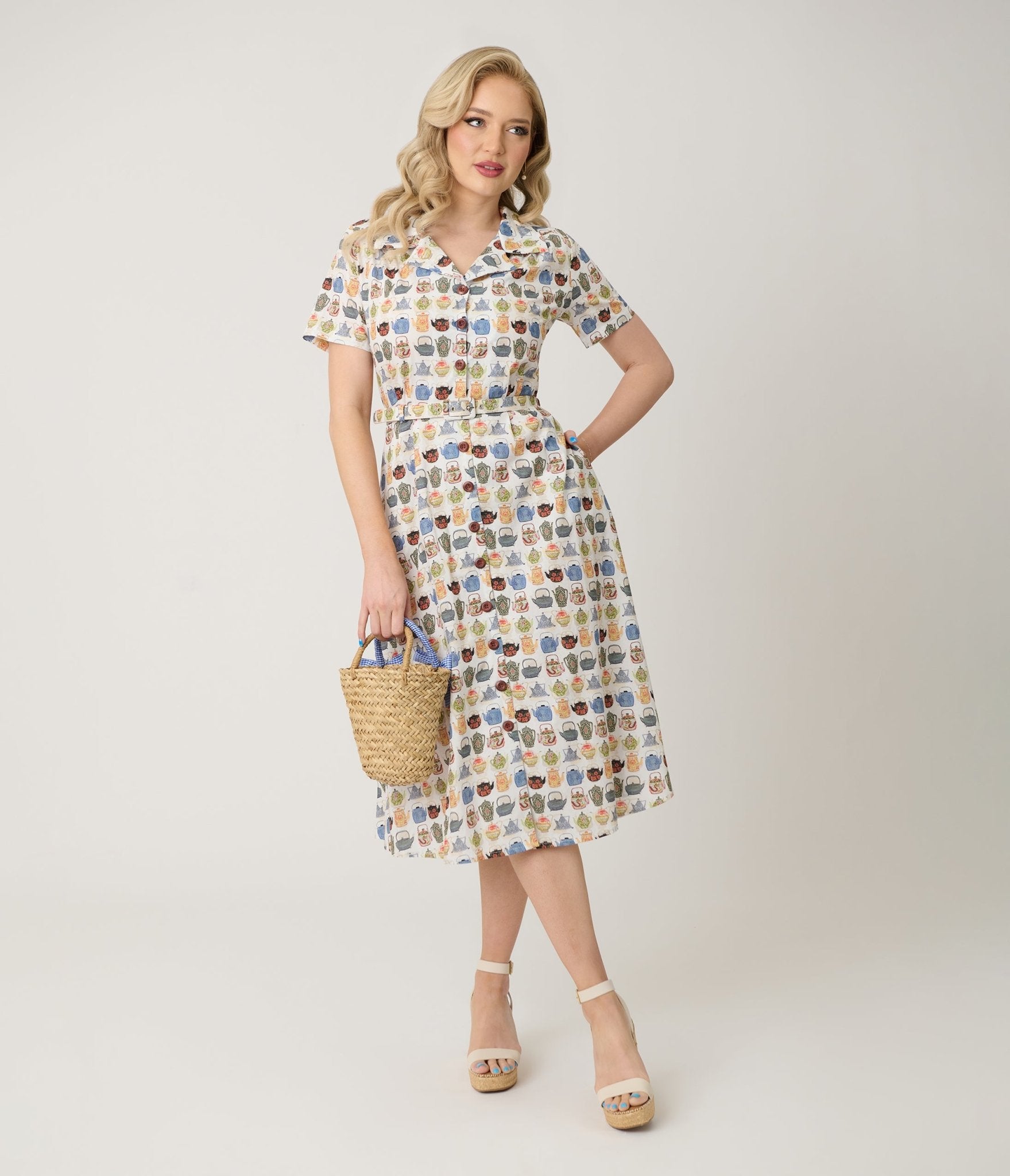 Royal Monk Tea Time Kate Swing Dress - Unique Vintage - Womens, DRESSES, SWING