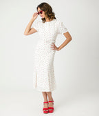Royal Monk White Cherry Lucille Midi Dress - Unique Vintage - Womens, DRESSES, MIDI
