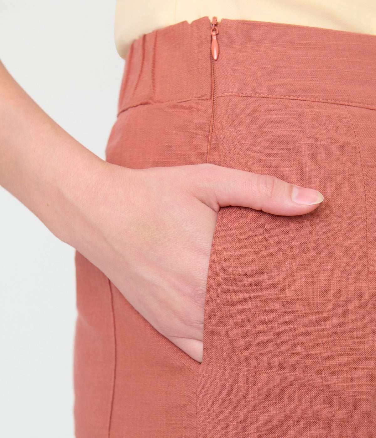 Rust 1950s High-Waisted Wide Leg Trousers - Unique Vintage - Womens, BOTTOMS, PANTS