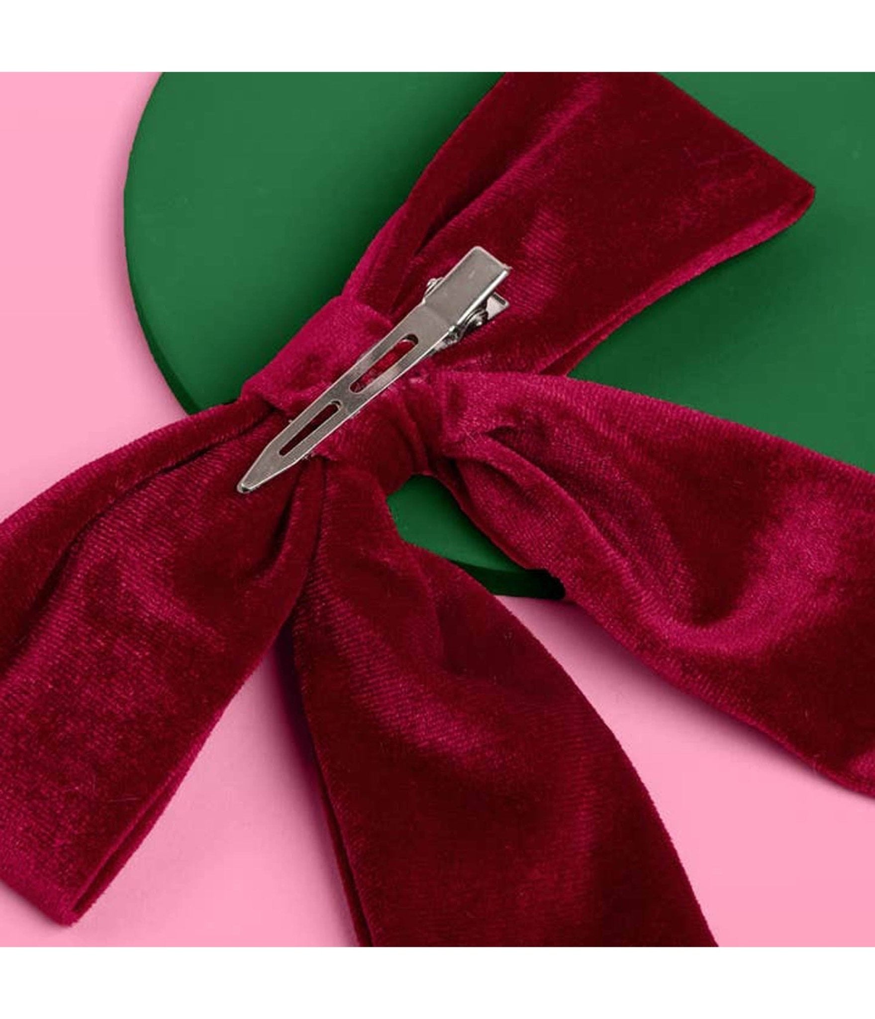 Santa Baby Bow Hair Clip - Unique Vintage - Womens, ACCESSORIES, HAIR