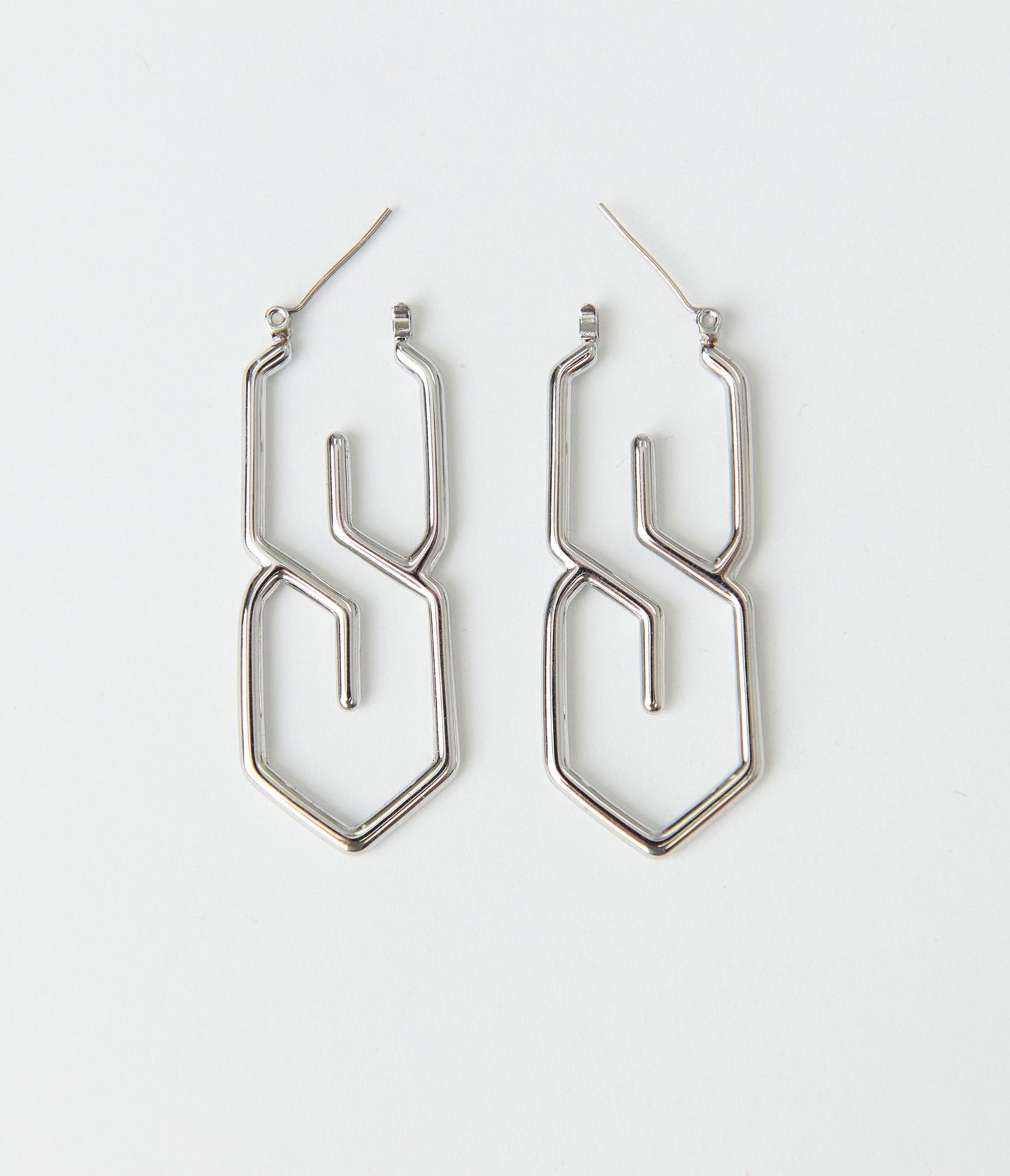 Silver Graffiti S Earrings - Unique Vintage - Womens, ACCESSORIES, JEWELRY
