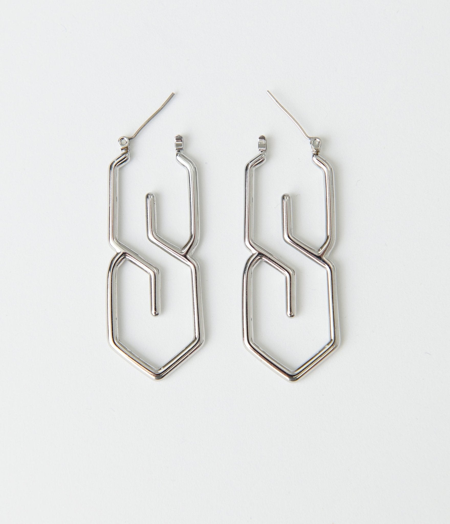 Silver Graffiti S Earrings - Unique Vintage - Womens, ACCESSORIES, JEWELRY