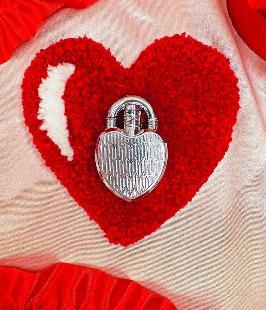 Silver Heart Lock Lighter - Unique Vintage - Womens, ACCESSORIES, GIFTS/HOME