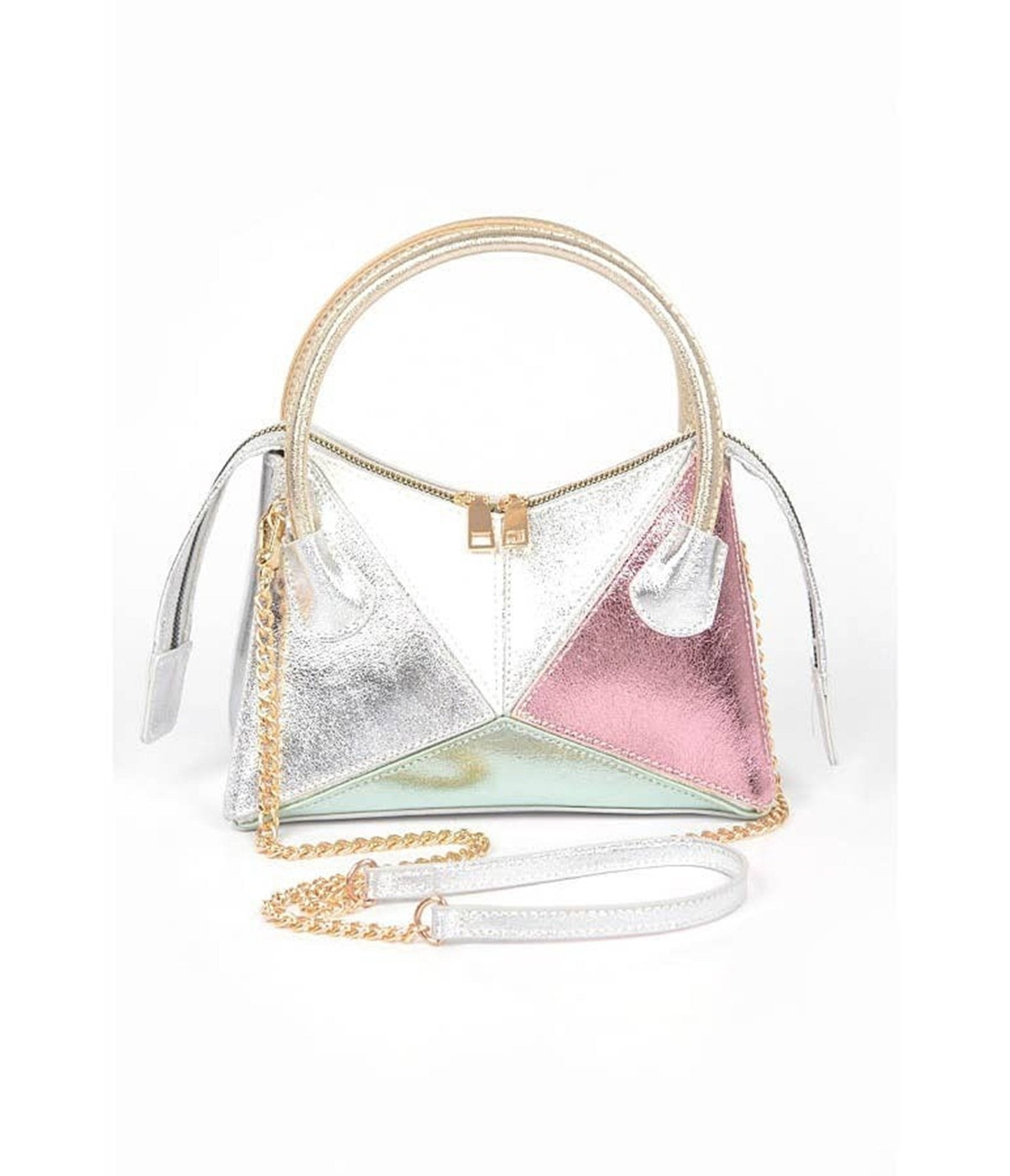 Silver Leatherette Galactic Handbag - Unique Vintage - Womens, ACCESSORIES, HANDBAGS