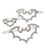 Silver Rhinestone Bat Hair Clip Set - Unique Vintage - Hair Clips