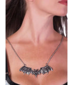Silver Tone Bat Wing Necklace - Unique Vintage - Womens, ACCESSORIES, JEWELRY