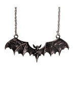 Silver Tone Bat Wing Necklace - Unique Vintage - Womens, ACCESSORIES, JEWELRY