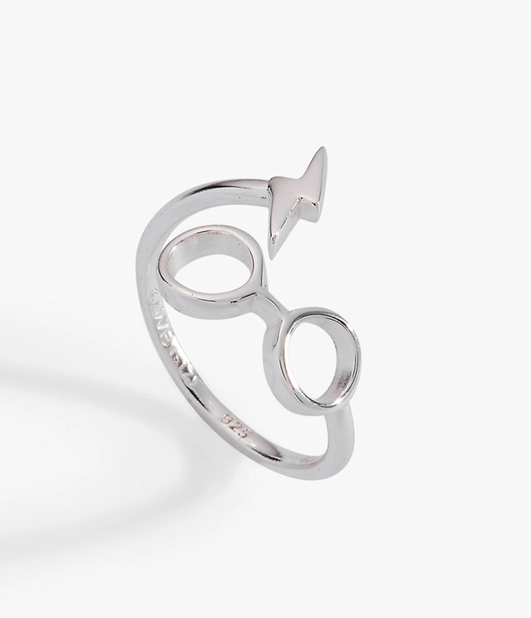 Silver Tone Harry Potter™ Glasses & Lightning Bolt Wrap Ring - Unique Vintage - Womens, ACCESSORIES, JEWELRY