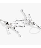 Silver Tone Skeleton Dangle Earrings - Unique Vintage - Womens, ACCESSORIES, JEWELRY