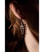 Silver Tone Skeleton Dangle Earrings - Unique Vintage - Womens, ACCESSORIES, JEWELRY