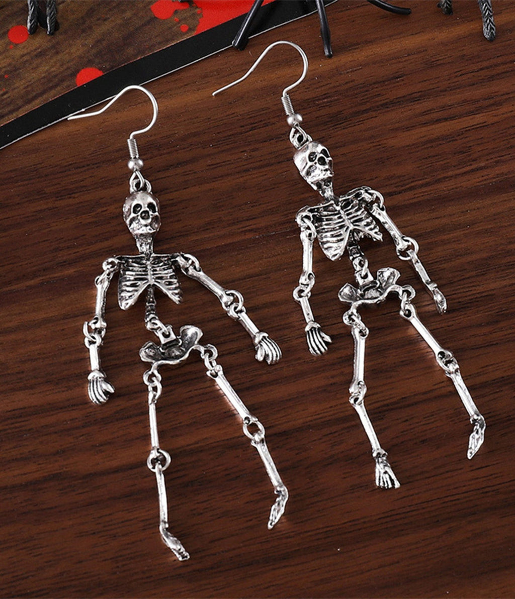 Skeleton Drop Earrings - Unique Vintage - Womens, ACCESSORIES, JEWELRY