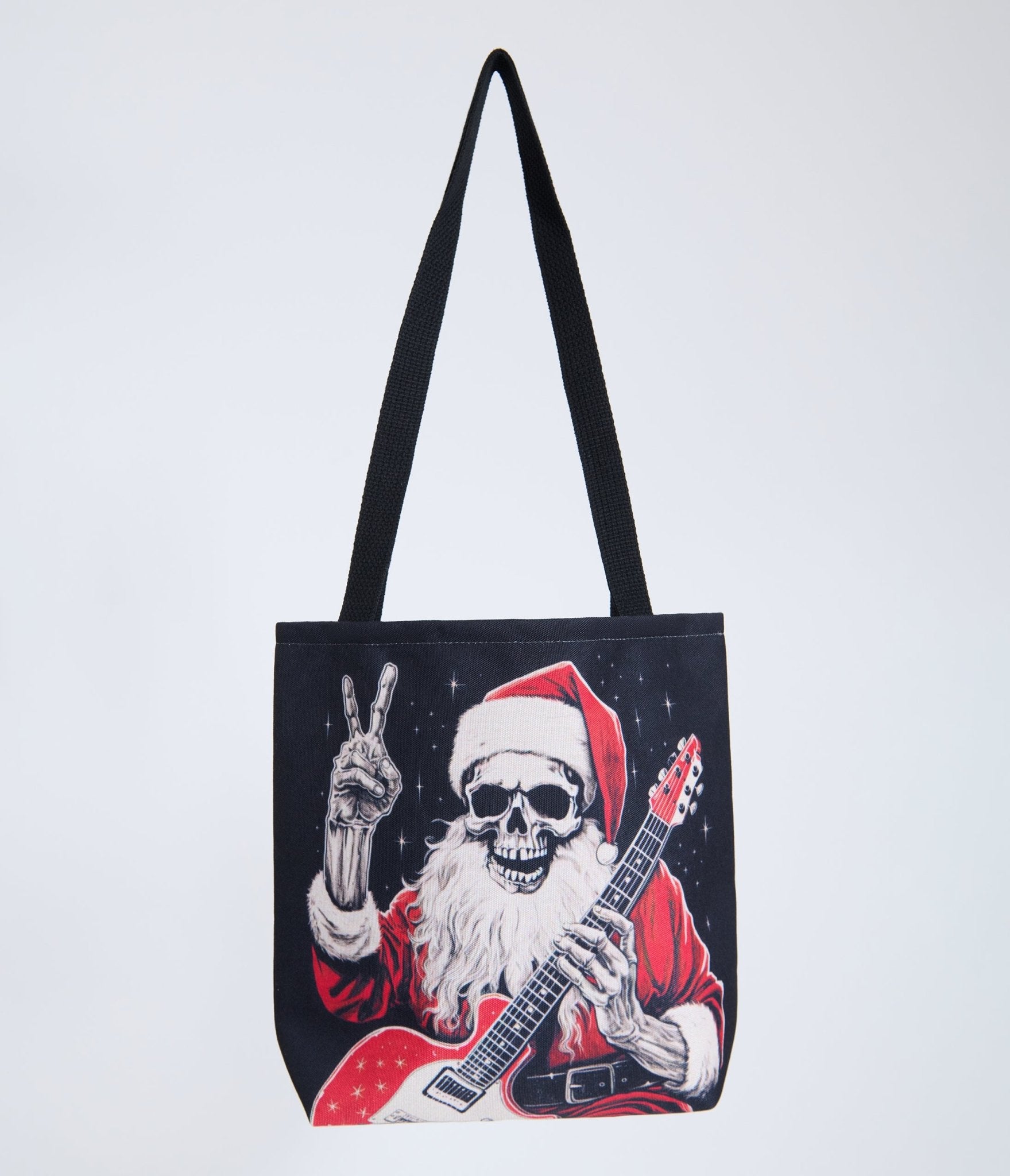 Skeleton Santa Guitar Tote Bag - Unique Vintage - Womens, ACCESSORIES, HANDBAGS