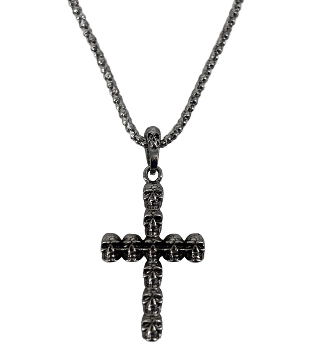 Skull Cross Pendant Necklace - Unique Vintage - Womens, ACCESSORIES, JEWELRY