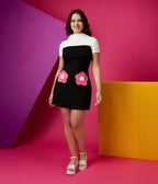 Smak Parlour 1960s Black & Hot Pink Flower Pocket Shift Dress - Unique Vintage - Womens, DRESSES, SHIFTS