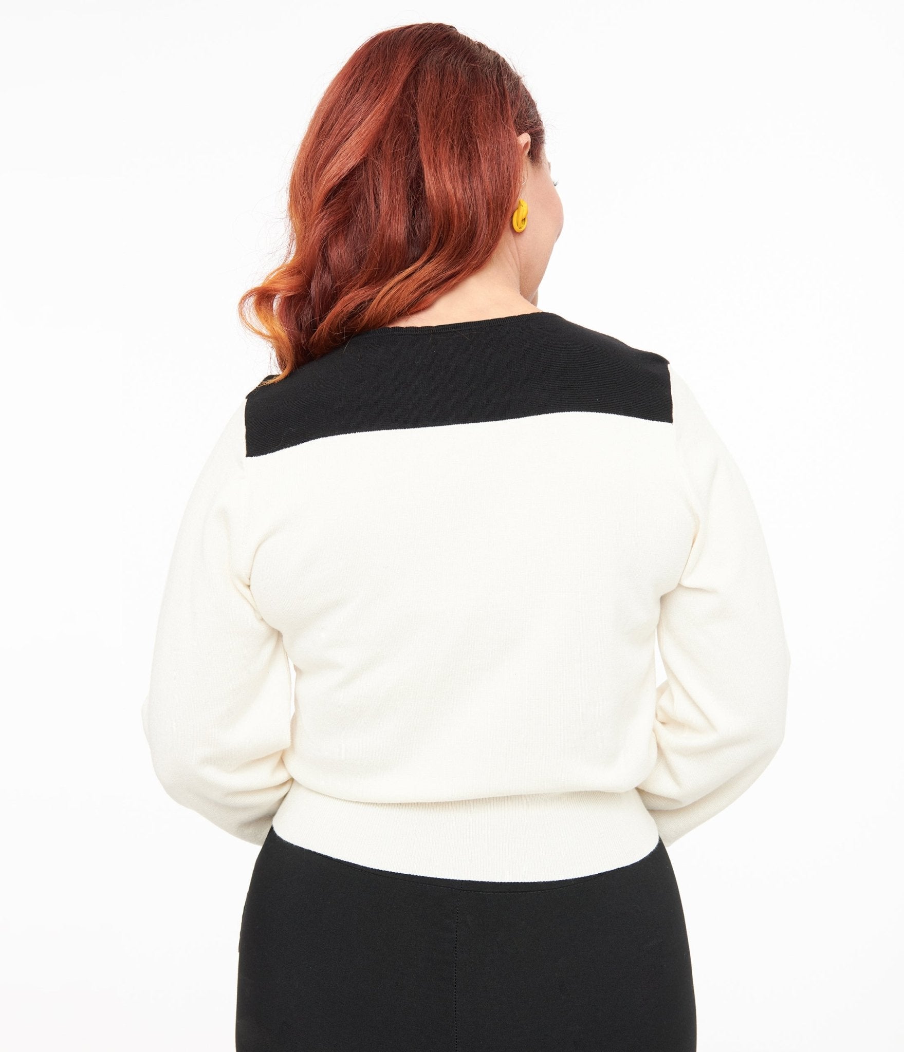 Smak Parlour 1960s Ivory & Black Mushroom Embroidered Cardigan - Unique Vintage - Womens, TOPS, SWEATERS