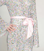 Smak Parlour 1960s Pastel Rainbow Sequin Bell Sleeve Jumpsuit - Unique Vintage - Womens, BOTTOMS, ROMPERS AND JUMPSUITS