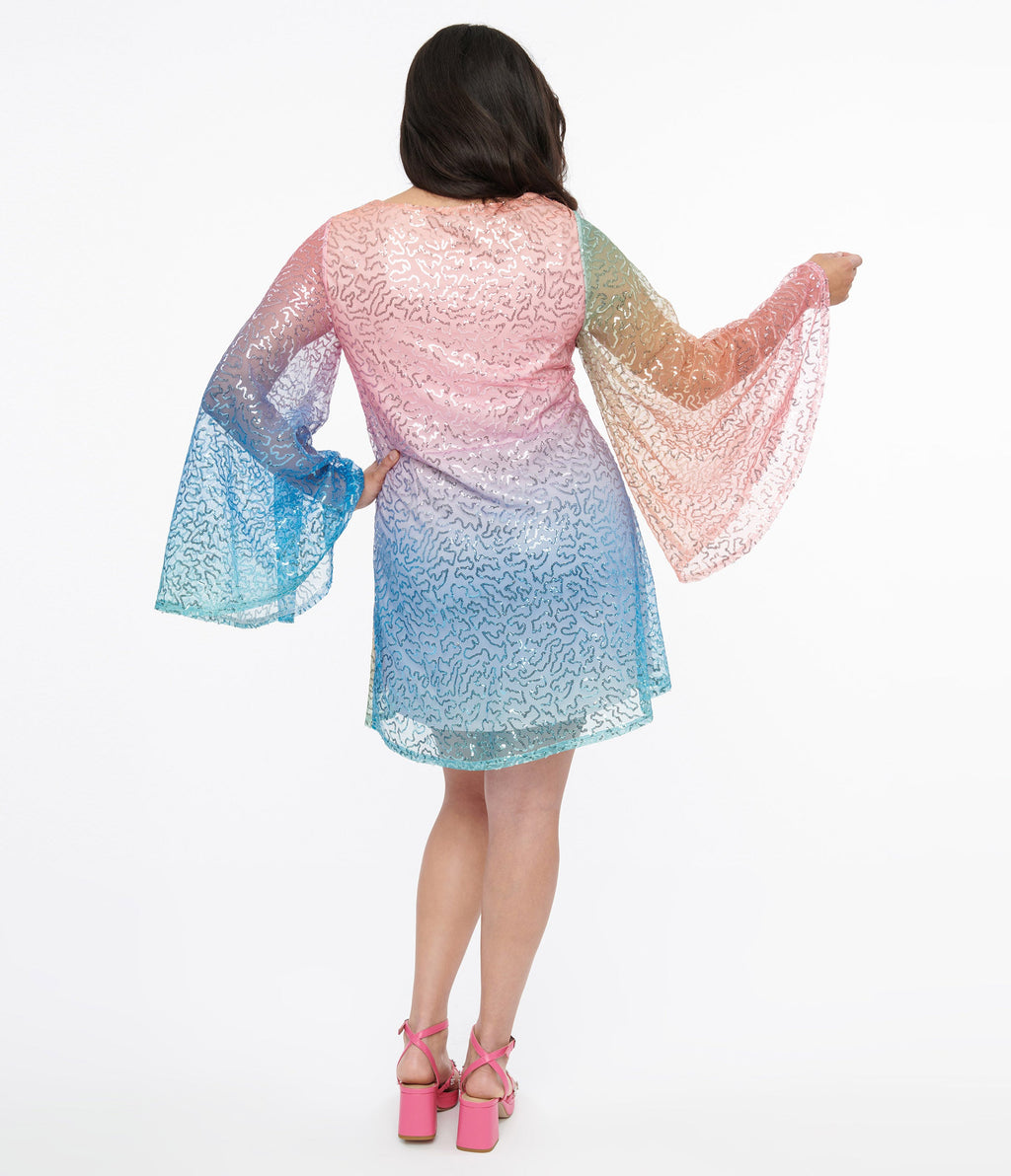 Smak Parlour 1960s Rainbow Ombre Sequin Downtown Scene Mini Dress Unique Vintage Smak Parlour 1960s Rainbow Ombre Sequin Downtown Scene Mini Dress Unique Vintage