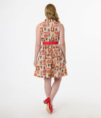 Smak Parlour 1960s Wanted Cats Print Cotton Flare Dress - Unique Vintage - Womens, DRESSES, FIT AND FLARE