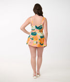 Smak Parlour 1960s Yellow Floral Sweet & Sassy Skirted Cotton Romper - Unique Vintage - Womens, BOTTOMS, ROMPERS & JUMPSUITS