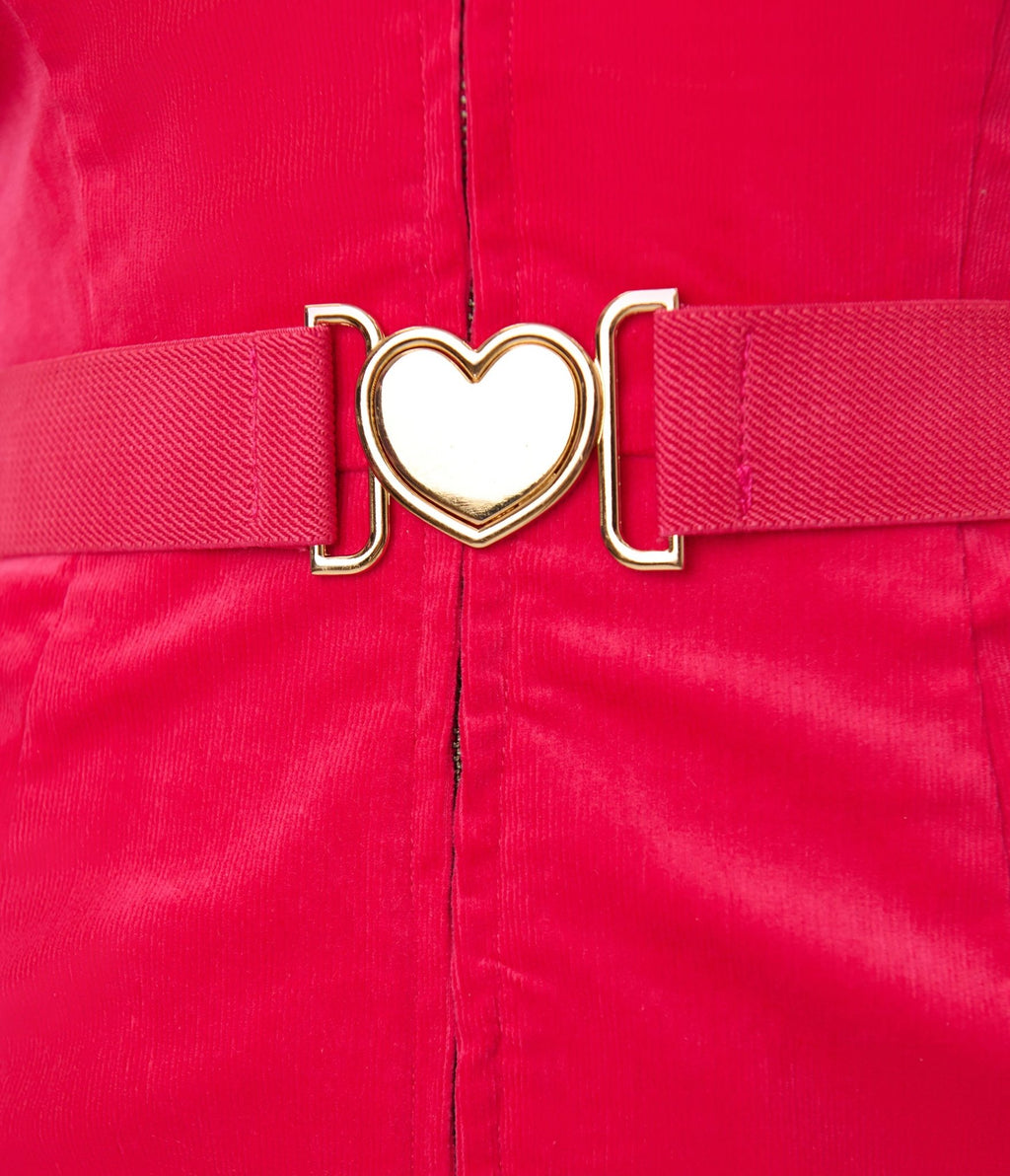Smak Parlour 1970s Hot Pink Belted Romper - Unique Vintage - Womens, BOTTOMS, ROMPERS AND JUMPSUITS