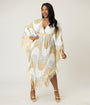 Smak Parlour 1970's White & Gold Sequin Fringe Caftan Dress