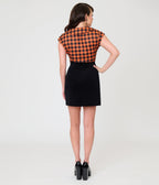 Smak Parlour Black Cat & Pumpkin Pocket Mini Skirt - Unique Vintage - Womens, BOTTOMS, SKIRTS