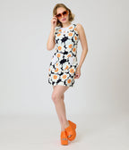 Smak Parlour Black & Daisy Mod Mini Dress - Unique Vintage - Womens, DRESSES, SHIFTS