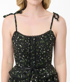 Smak Parlour Black Ditzy Floral Shirred Tiered Maxi Dress - Unique Vintage - Womens, DRESSES, MAXI