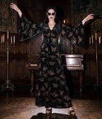Smak Parlour Black & Gold Moth Print Stevie Maxi Dress - Unique Vintage - Womens, DRESSES, MAXI
