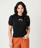 Smak Parlour Black Moon Cutout Sweater - Unique Vintage - Womens, TOPS, SWEATERS
