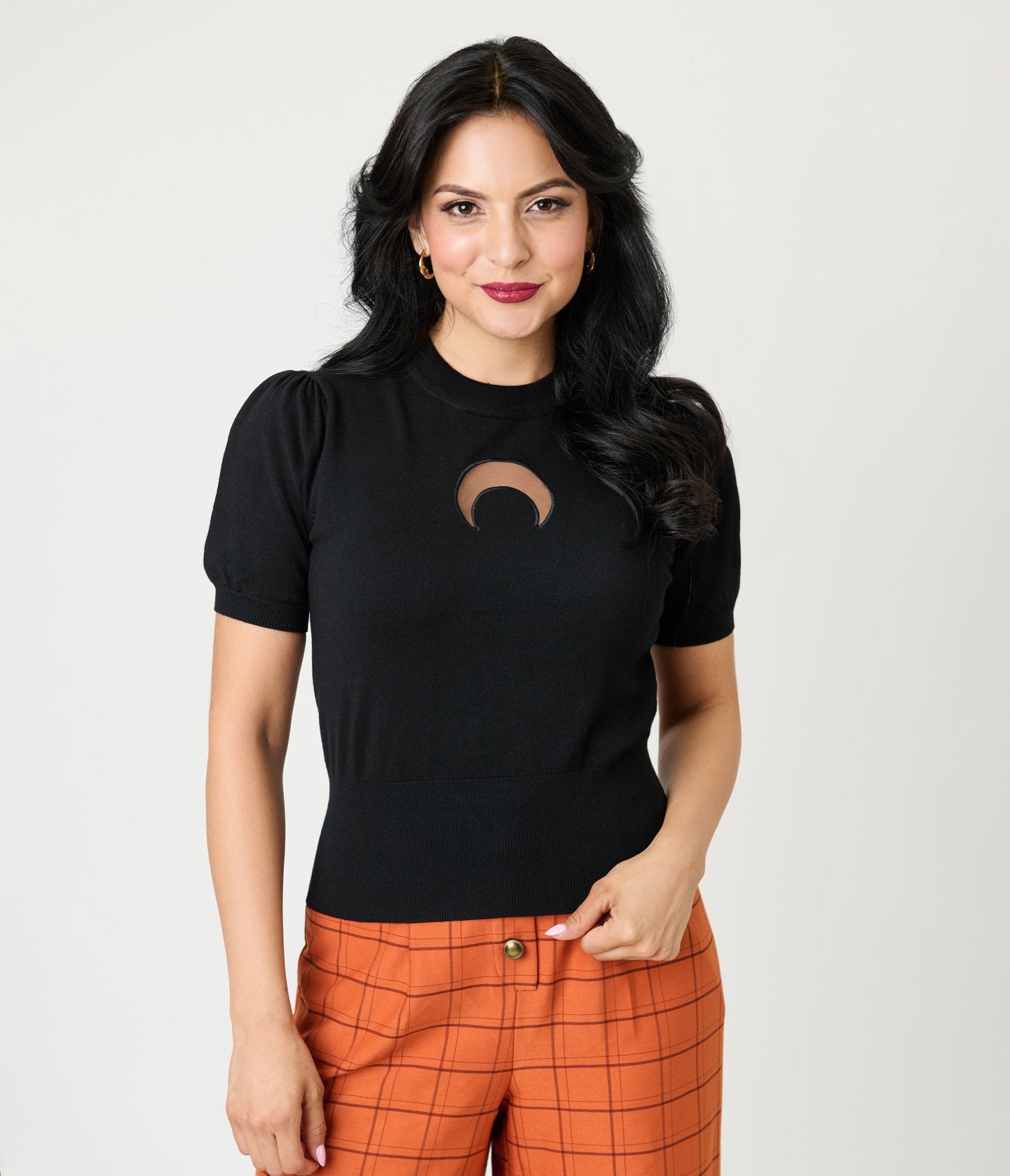 Smak Parlour Black Moon Cutout Sweater - Unique Vintage - Womens, TOPS, SWEATERS