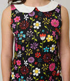 Smak Parlour Black & Multicolor Floral Sleeveless Shift Dress - Unique Vintage - Womens, DRESSES, SHIFTS
