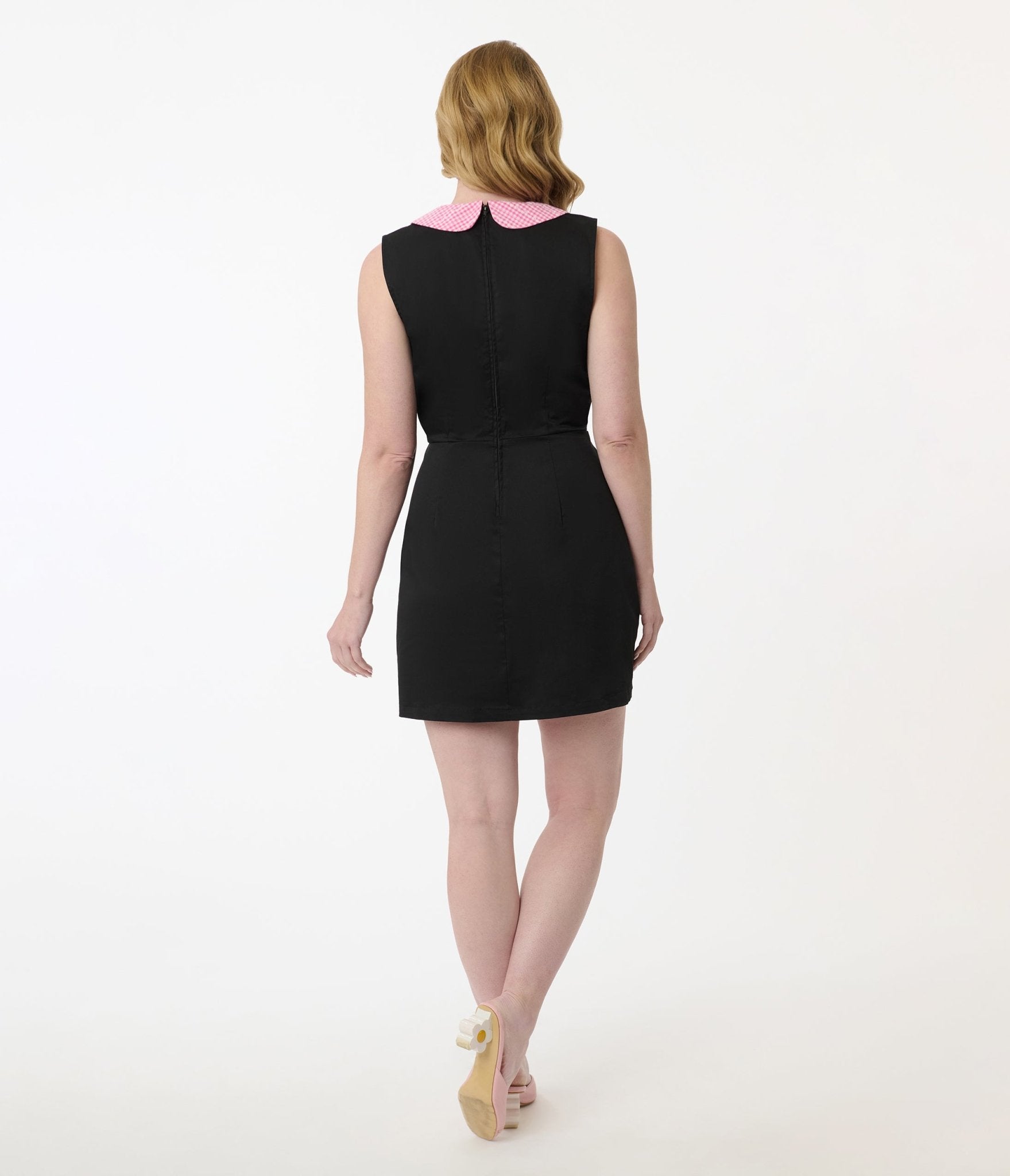 Smak Parlour Black & Pink Gingham Cotton Shift Dress Unique Vintage Smak Parlour Black & Pink Gingham Cotton Shift Dress Unique Vintage