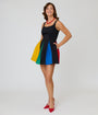 Smak Parlour Black & Rainbow Pleated Skirted Romper