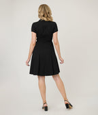 Smak Parlour Black Scaredy Cat Cotton Fit & Flare Dress - Unique Vintage - Womens, DRESSES, FIT AND FLARE