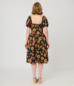 Smak Parlour Black & Sunflower Sweetheart Swing Dress - Unique Vintage - Womens, DRESSES, SWING