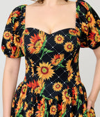 Smak Parlour Black & Sunflower Sweetheart Swing Dress - Unique Vintage - Womens, DRESSES, SWING