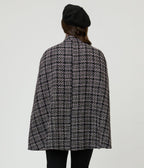 Smak Parlour Black Tweed Plaid Savile Row Cape Coat - Unique Vintage - Womens, TOPS, OUTERWEAR