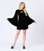 Smak Parlour Black Velvet Moon Cutout Downtown Scene Mini Dress