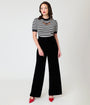 Smak Parlour Black Velvet Wide Leg Trousers