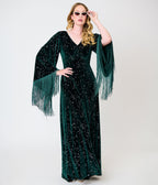 Smak Parlour Emerald & Star Print Stevie Maxi Dress - Unique Vintage - Womens, DRESSES, MAXI