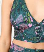 Smak Parlour Green & Mannequin Doodle Feelin Groovy Crop Top - Unique Vintage - Womens, TOPS, KNIT TOPS